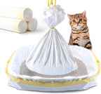 Demonstration of drawstring closure on cat litter bag