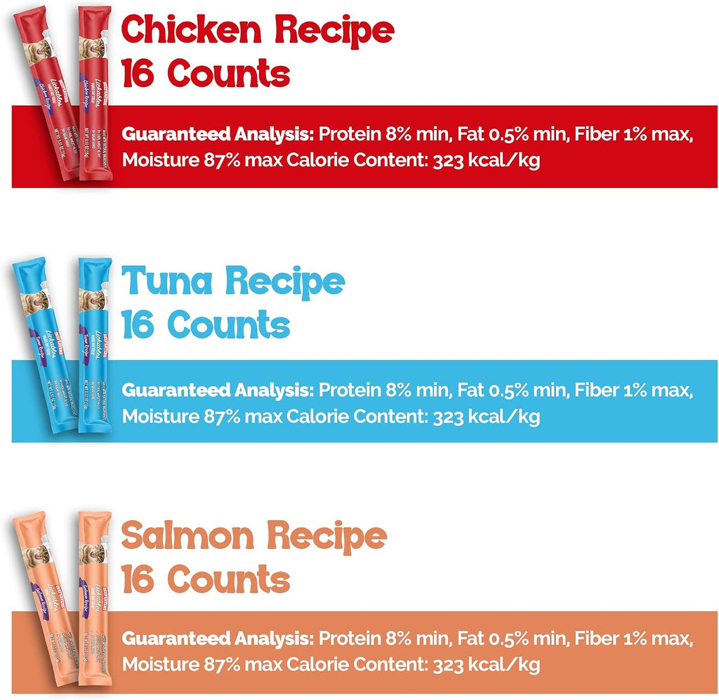 Variety of Beefeaters cat treat flavors in squeeze tubes