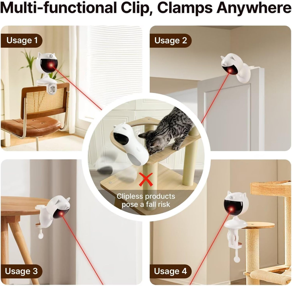 Potaroma indoor exercise laser pointer being adjusted for tilt angle by a pet owner