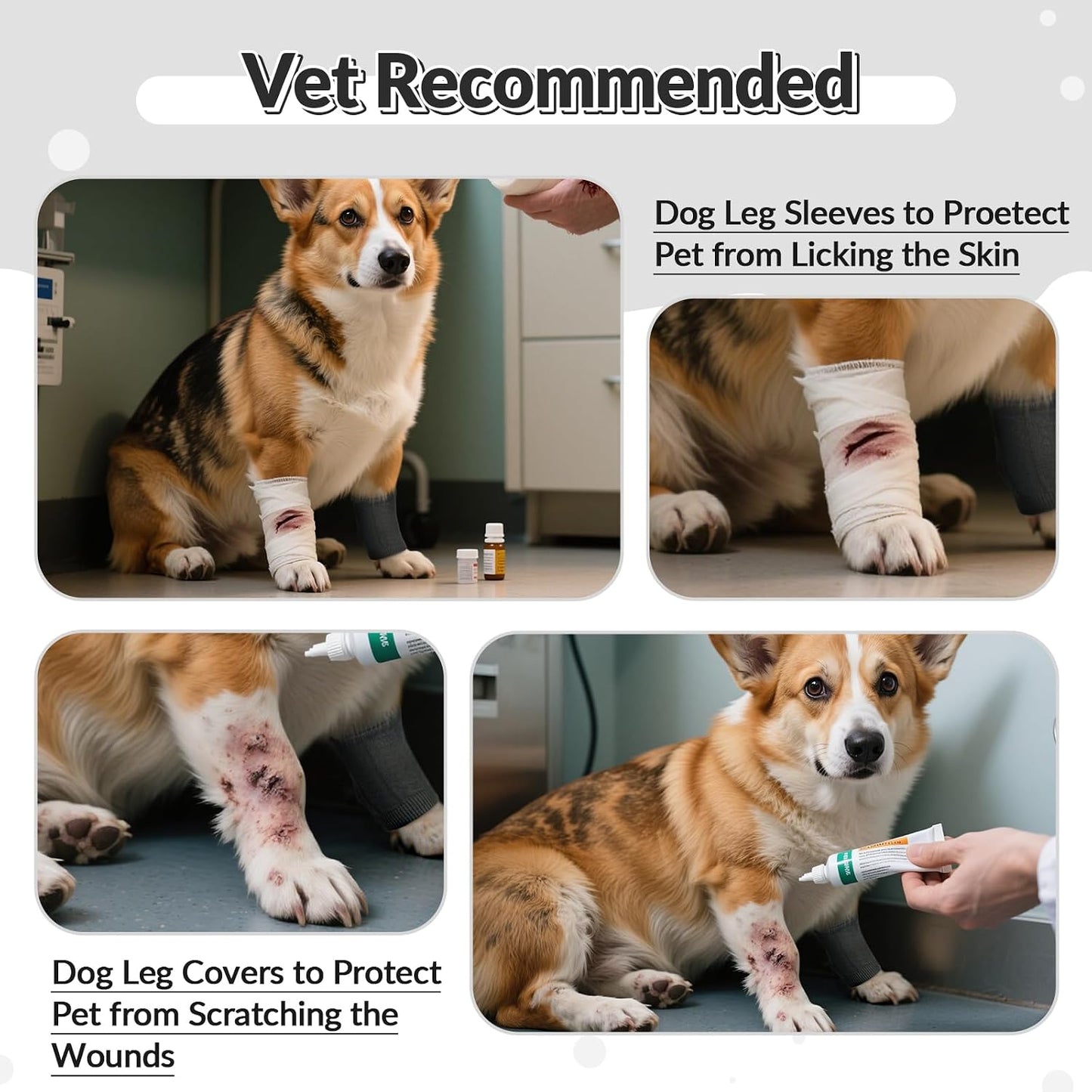 Small dog wearing Rozkitch elbow joint protector