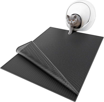 Full view dimensions of the twenty four by fifteen inch ESTHELLO grey litter catcher.