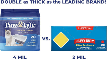 PawLyfe heavy duty scratch resistant cat pan liner installed inside an open litter box