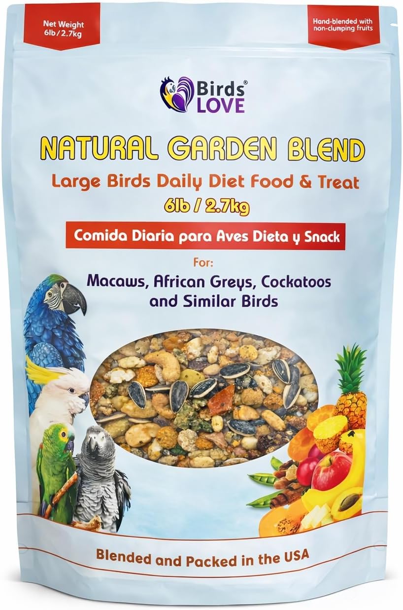 Birds LOVE Natural Garden Blend Conure Food, Sunflower Free Bird Seed Mix with Fruits, Nuts, Vegetables and Seeds, All Natural Daily Diet and Treat, 2 lb - Image 11