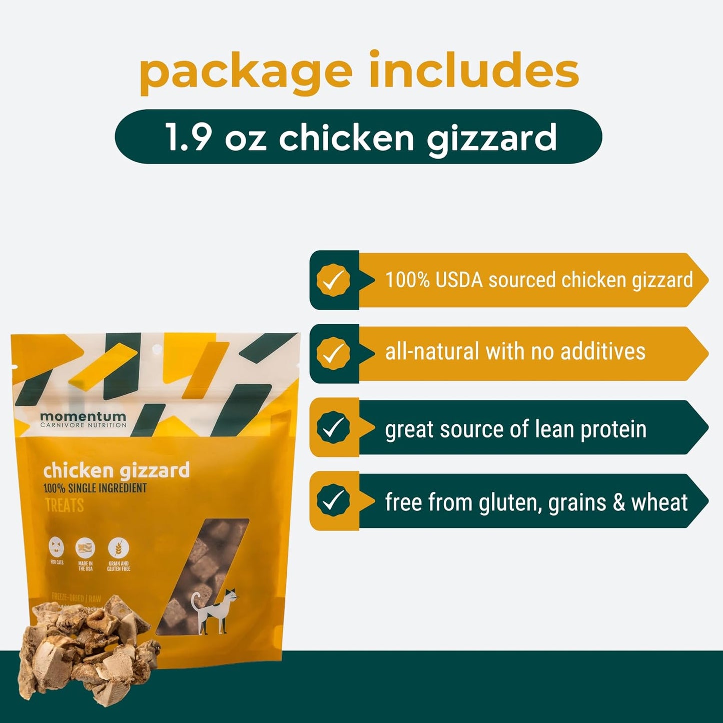 Healthy single ingredient raw cat treats high in glucosamine