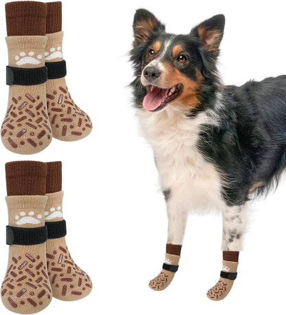 SCENEREAL Anti Slip Dog Socks to Prevent Licking Paws, Dog Shoes for Hot/Cold Pavement, Paw Protector Traction Control on Hardwood Floor, Dog Shoes Booties for Puppy Small Medium Large Senior Dogs - Image 11