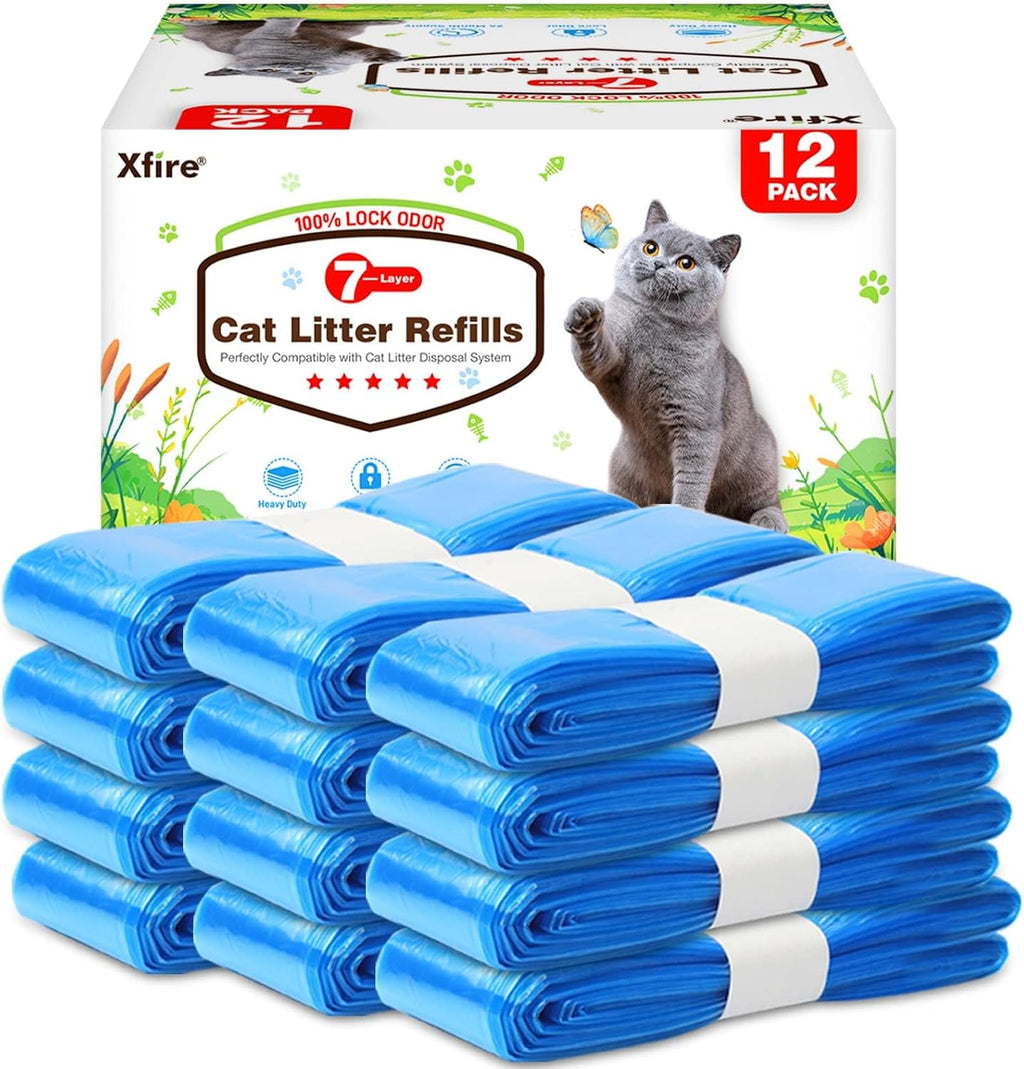 Xfire twelve pack cat litter refill bags front view packaging