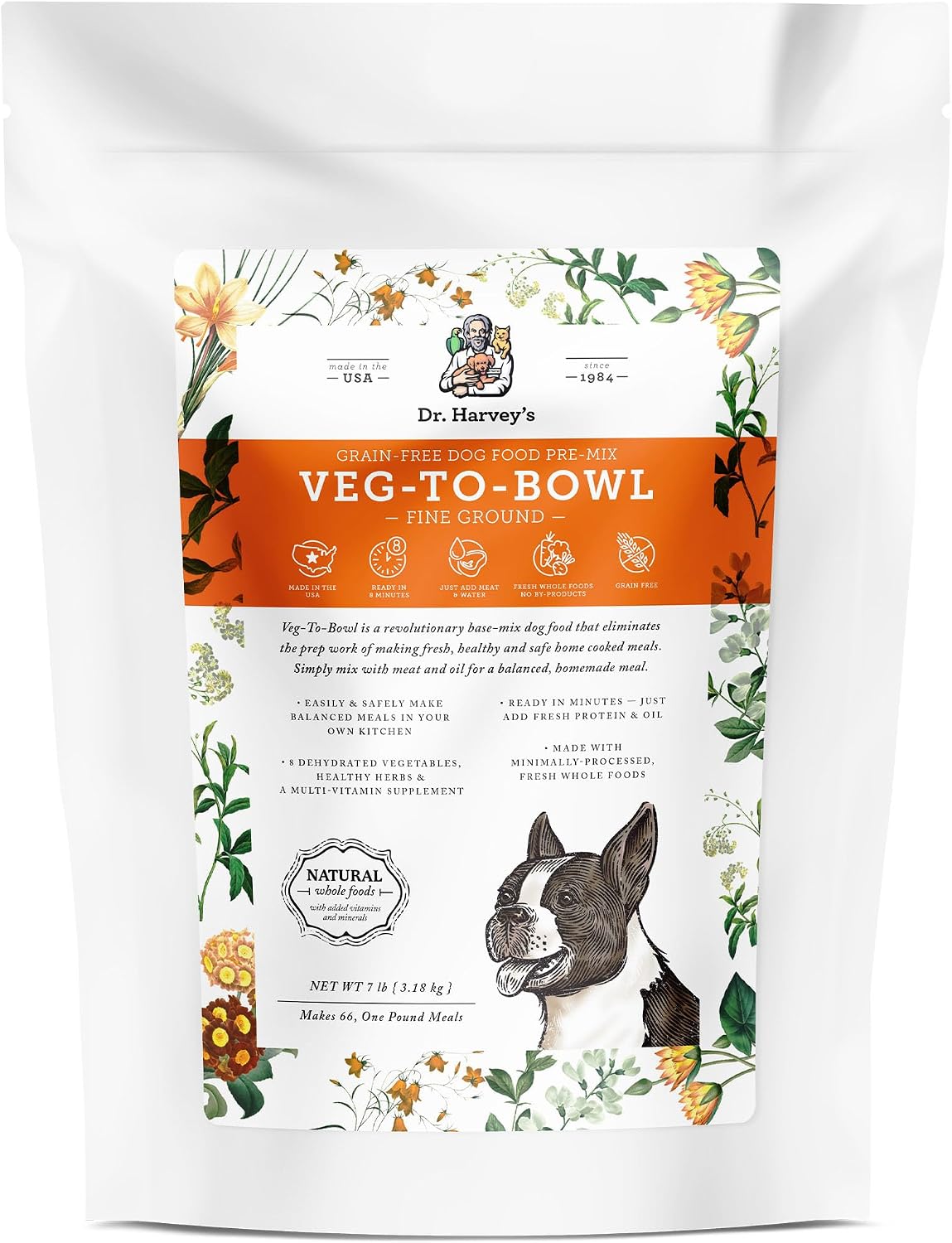 Dr. Harvey's Veg-to-Bowl Fine Ground Dog Food, Human Grade Dehydrated Base Mix for Dogs, Grain Free Holistic Mix for Small Dogs (3 Pounds) - Image 10