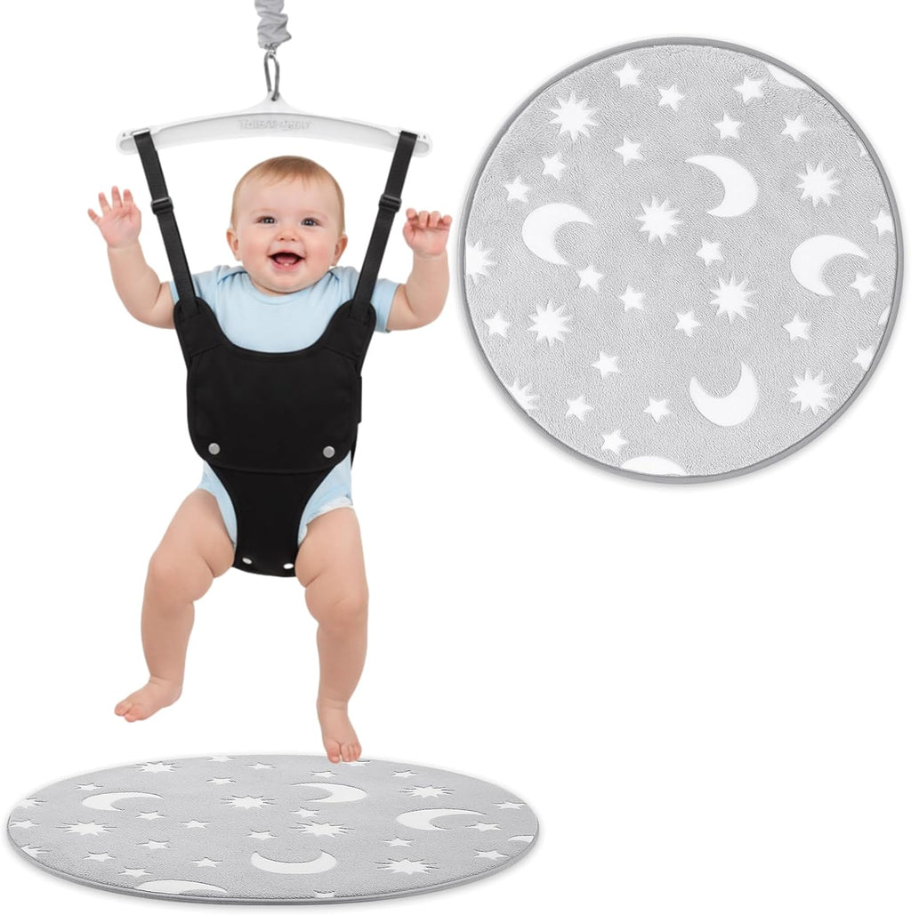Nuanchu baby jumper mat front view gray white