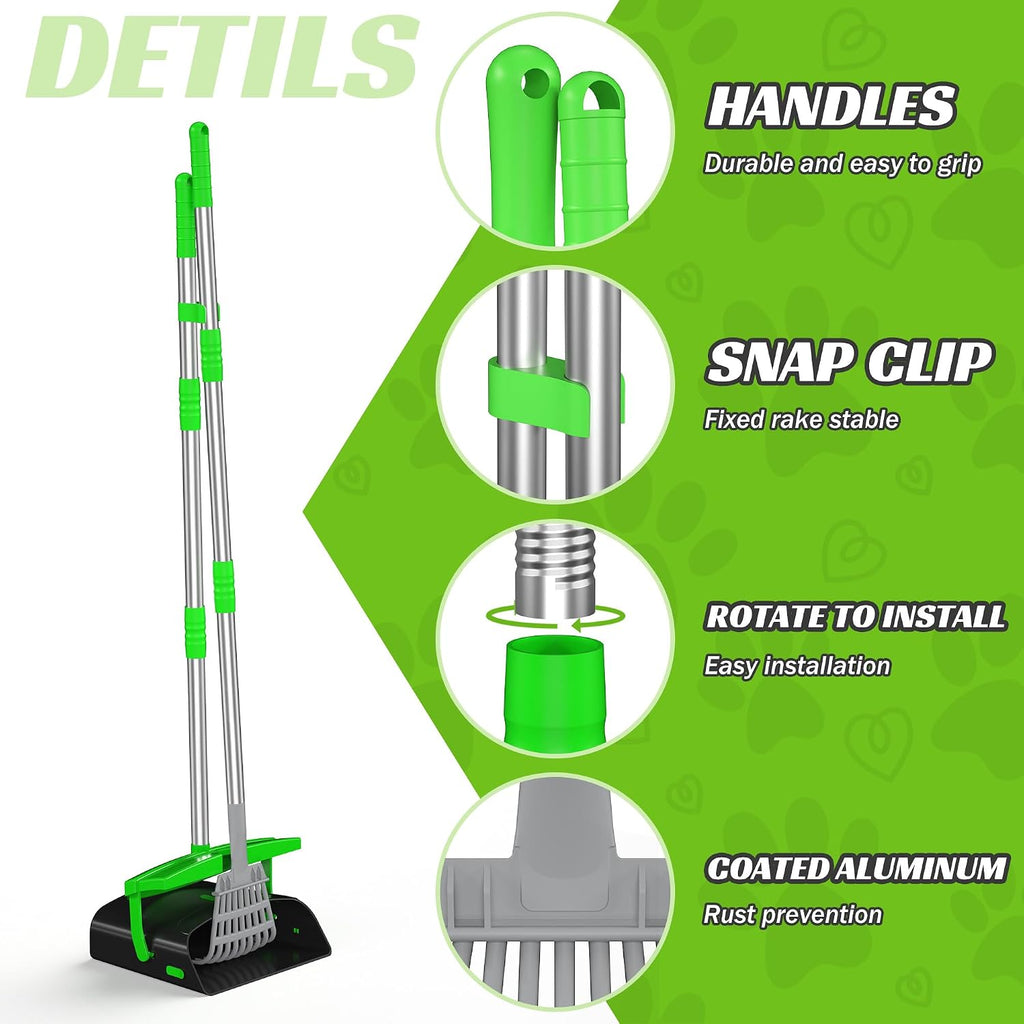 Stainless steel pooper scooper for large dogs showing durable rust resistant construction.