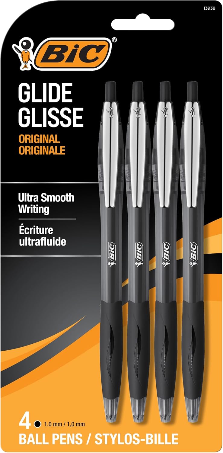 BIC Glide Blue Retractable Ballpoint Pens, Medium Point (1.0mm), 2-Count Pack, Ultra Smooth Writing Blue Pens - Image 11