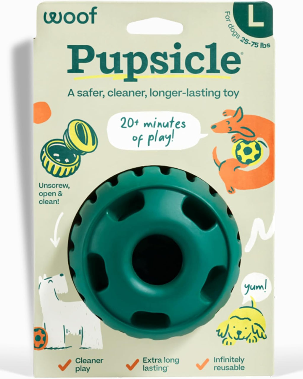 WOOF Party Pupsicle - Long-Lasting Interactive Dog Toys for Boredom - Low-Mess Design - Birthday Gifts for Dogs - Large Dog Toys - Party Pink - Image 12