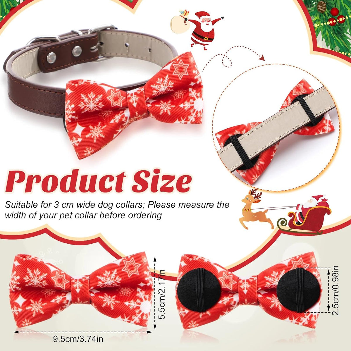Pack of 50 adjustable Hawaiian and festive themed dog bow tie accessories.