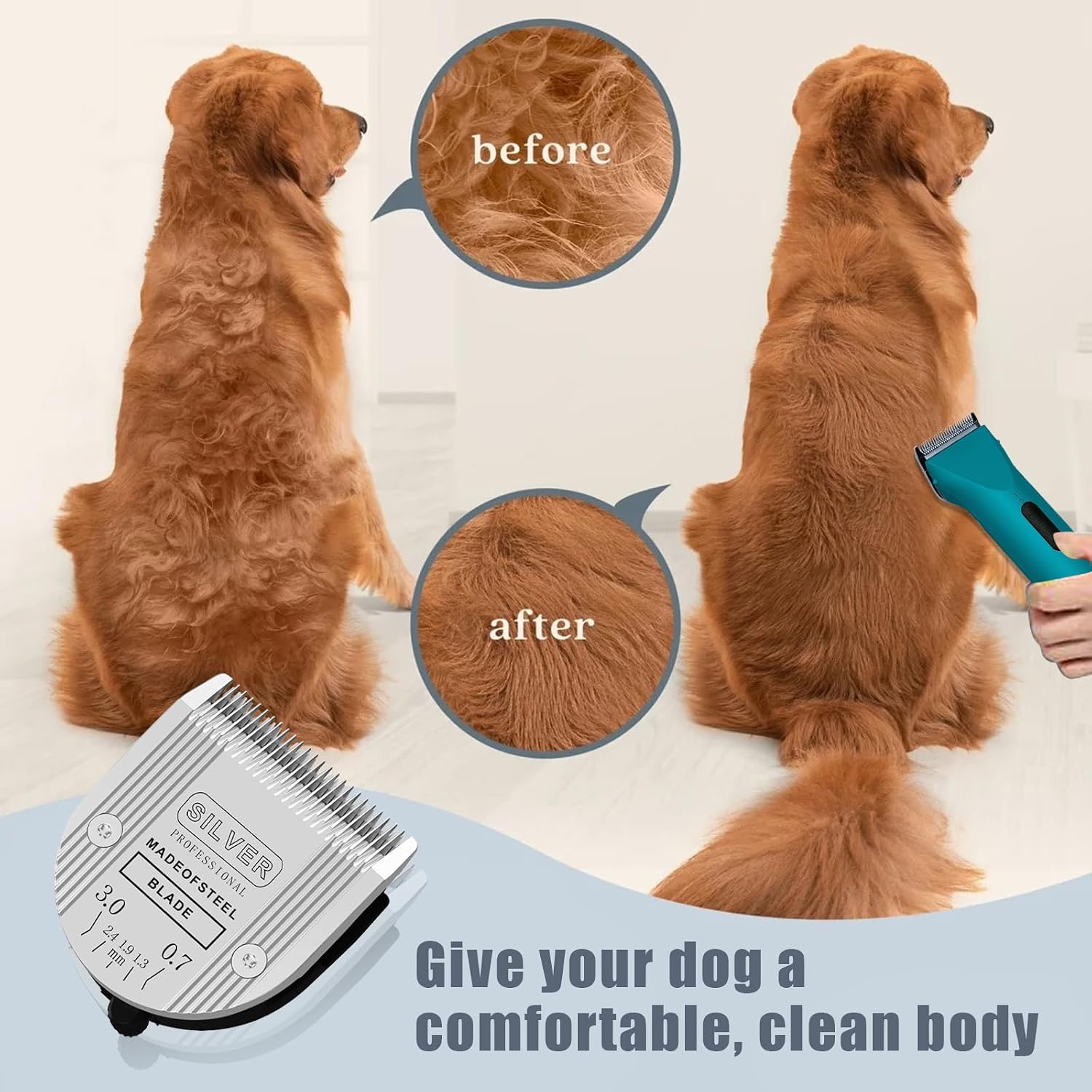 Silver finish five in one adjustable grooming blades back mechanism