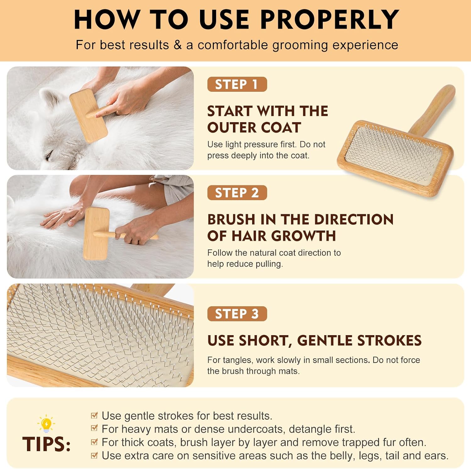 Professional cat and dog grooming tool for heavy summer shedding