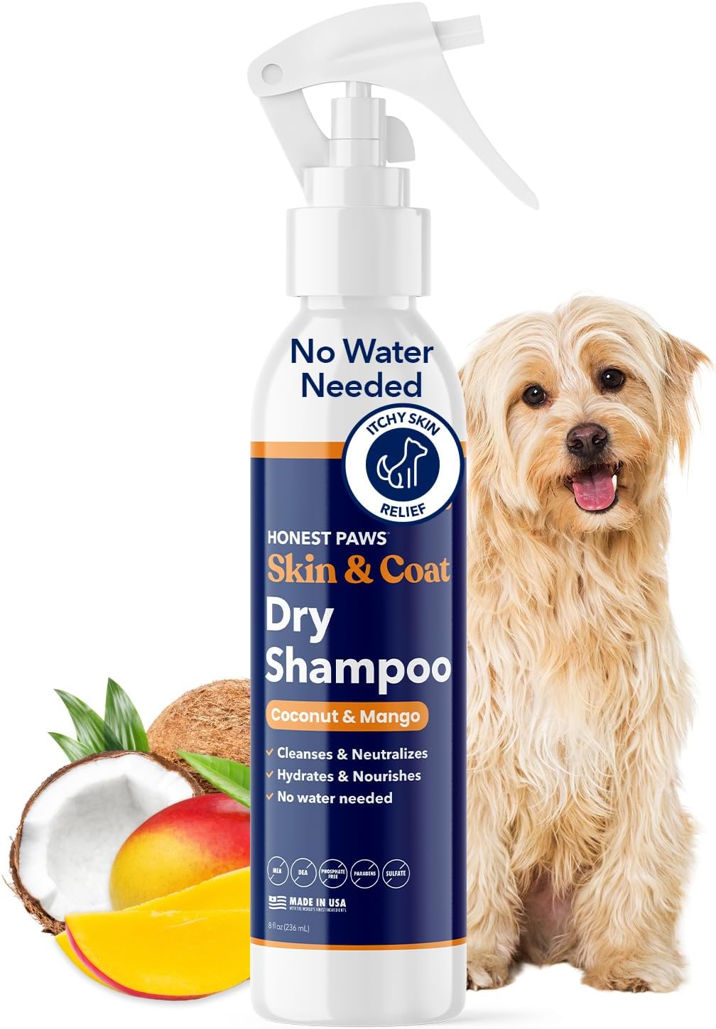 Honest Paws Dog Dry Shampoo - Waterless No Rinse Foaming Formula Reducing Itch Cleanse Hydrate Nourish Dry Skin and Smelly Coat Help Decrease Odor Shedding and Allergies - Oatmeal & Lavender - 6.3 oz - Image 13