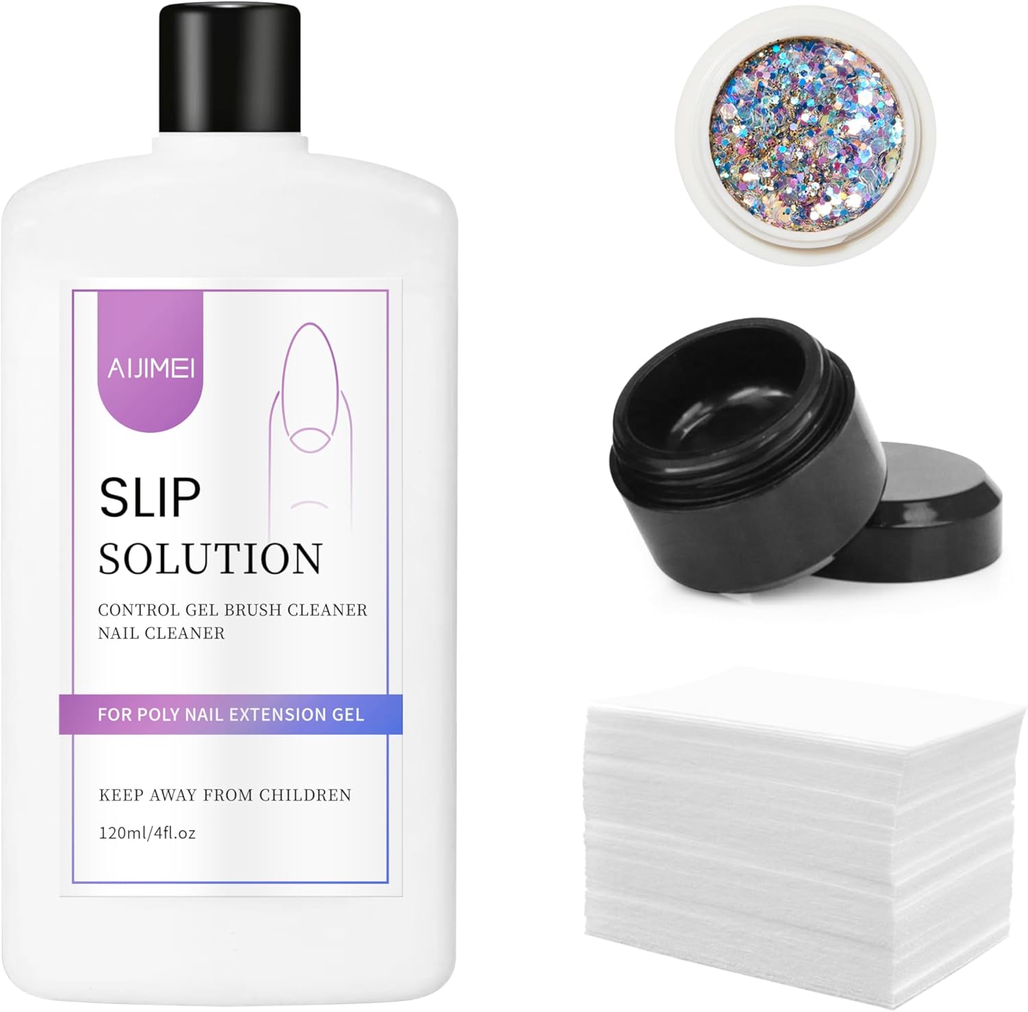 Aijimei 120ml Slip Solution bottle front view for polygel
