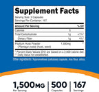 Nutricost Psyllium Husk capsules bottle nutritional supplement facts label