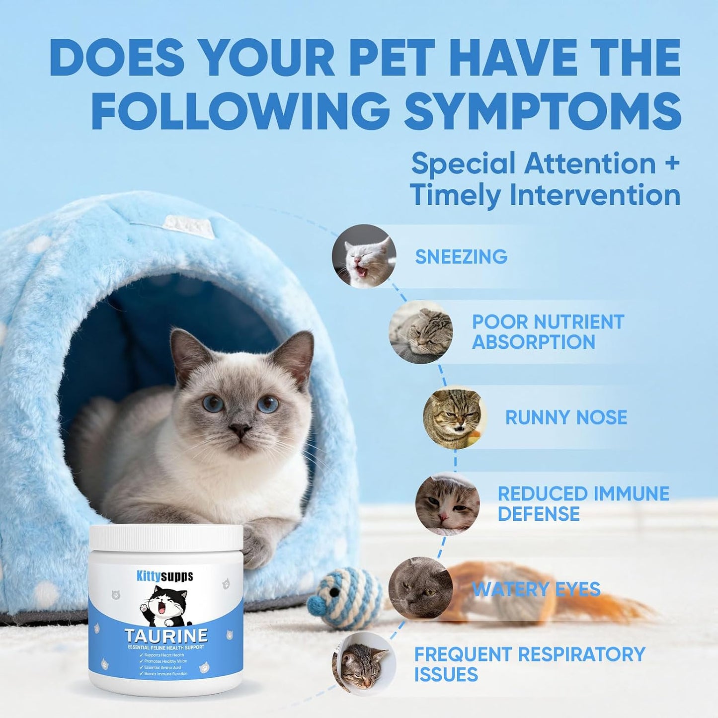 KittySupps grain free unflavored pet supplement for heart health