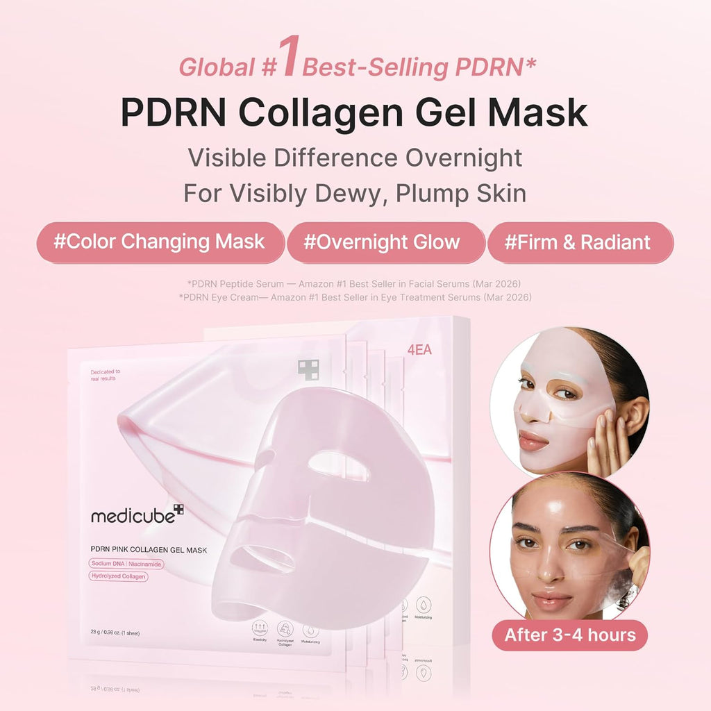 Medicube Pink Collagen Gel Mask sheet in container