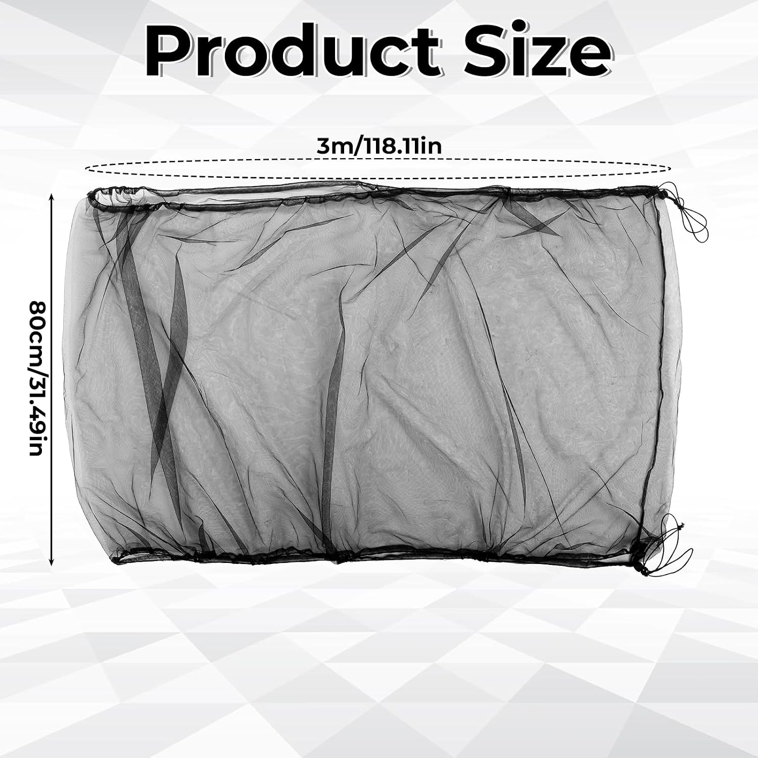 Falzqq mesh seed catcher skirt close up on the adjustable elastic band mechanism.