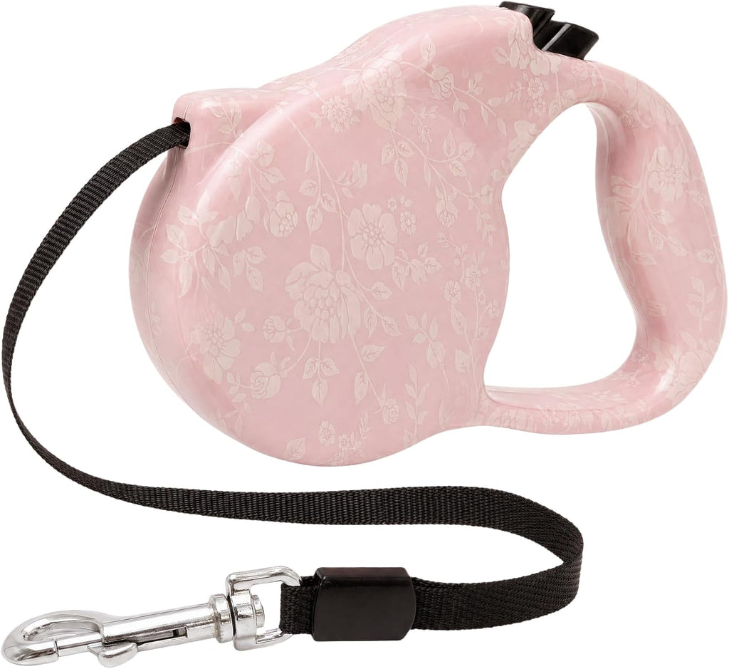 Pink Retractable Dog Leash,Strong Nylon Tape-One-Handed One Button Lock for Puppy, Cat, Pet Walking and Training,16ft Dog Walking Leash with 360 degreesTangle-Free Design,Anti-Slip Handle (Pink -Small) - Image 10