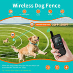 Handheld remote control for dual dog fence training showing level adjustment