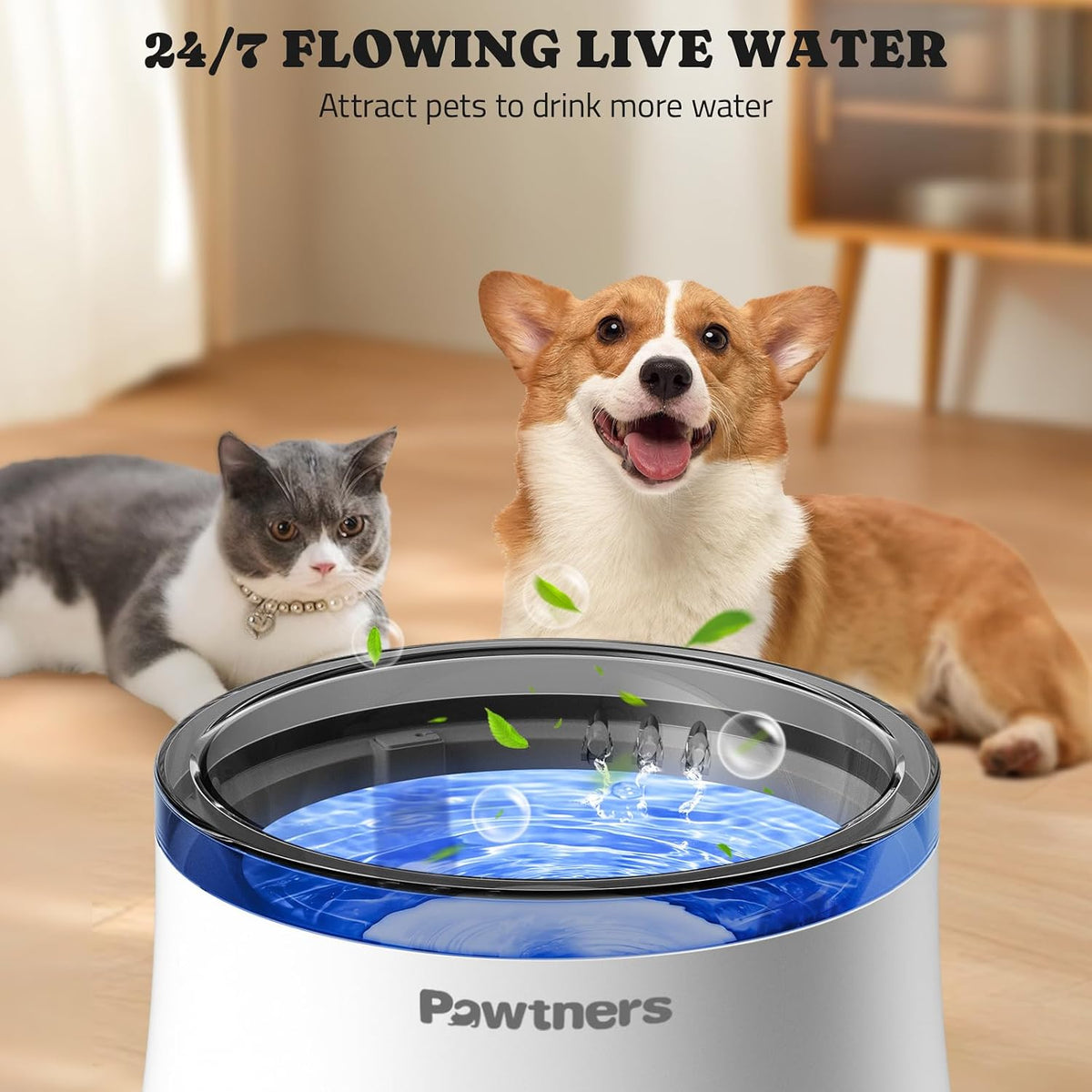 Elevated cat water fountain 6.7 inch height design