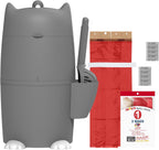 Red Rocket Kitty Twist'R Plus Cat Litter Disposal System, Litter Trash Can | White, Odor Control, Large Capacity, Holds Up to 12 Lbs, Includes 2 Size #1 Odor Blocking Bags, 2 Charcoal Sachets, Scoop - Image 9