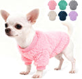 Generic pink plush fleece dog sweater front view winter puppy apparel