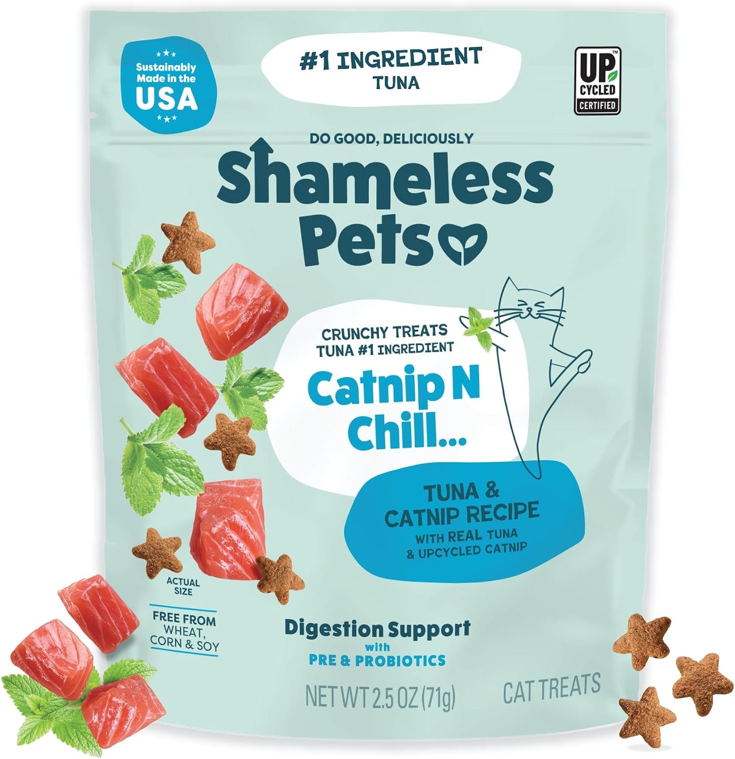 Shameless Pets Crunchy Cat Snacks & Treats - Healthy Cat Treats for Indoor Cats & Kittens with Catnip, Real Chicken & Digestive Support, Catnip N Chill (2.5 oz) - Image 15