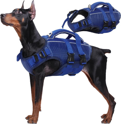 Kuoser Dog Life Jacket High Flotation, Reflective Dogs Life Vest for Swimming Boating, Adjustable Small Medium Large Dog lifejacket, Lightweight Dogs Life Preserver Rescue Handle Spring Summer Pool - Image 13