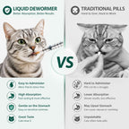 Liquid cat deworming medication with oral dosing syringe included for precise weight measurements