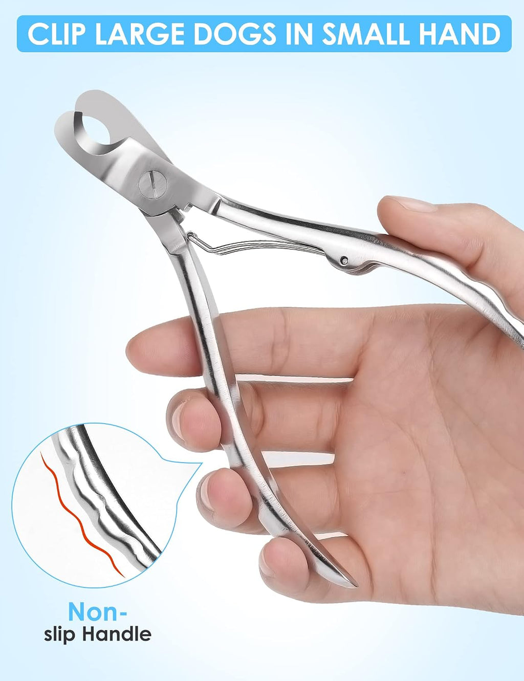 Close up of Gobeigo stainless steel sharp blade for thick nails