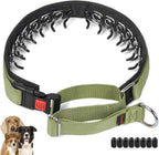 Mayerzon no pull dog collar front view green martingale training collar