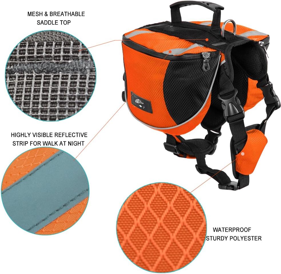 Lifeunion hound travel camping hiking backpack highlighting the wide safety reflective strips
