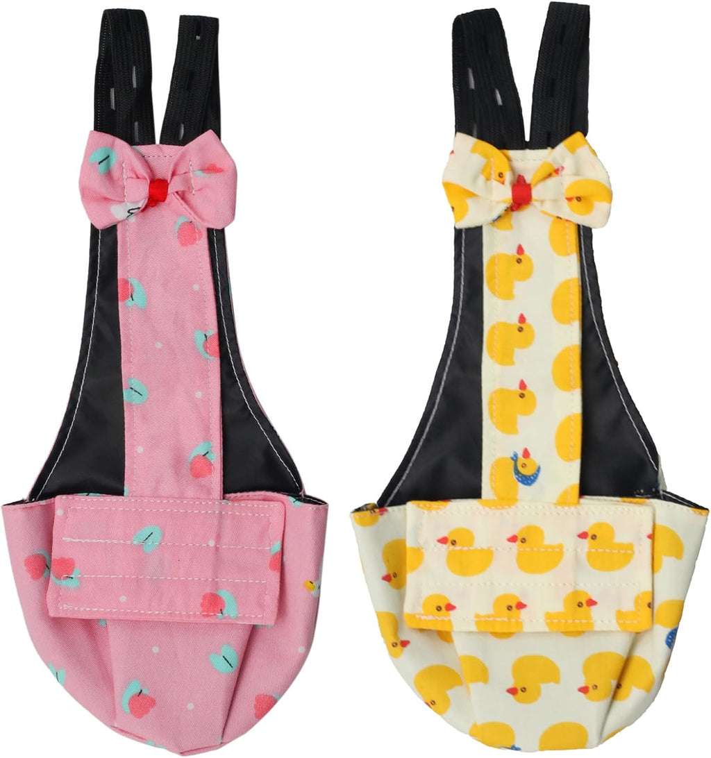 BestParts 2pcs Adjustable Diaper Waterproof Reusable Diapers, Cloth Diaper Wearable Poultry for Farm Pet Goose, Duck, Chicken, Button Adjustable Version (Pink + Yellow, M(1.65-3.31pounds), 1, Count) - Image 15