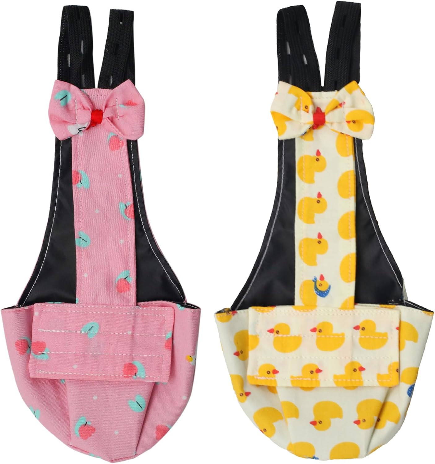 BestParts 2pcs Adjustable Diaper Waterproof Reusable Diapers, Cloth Diaper Wearable Poultry for Farm Pet Goose, Duck, Chicken, Button Adjustable Version (Pink + Yellow, M(1.65-3.31pounds), 1, Count) - Image 15