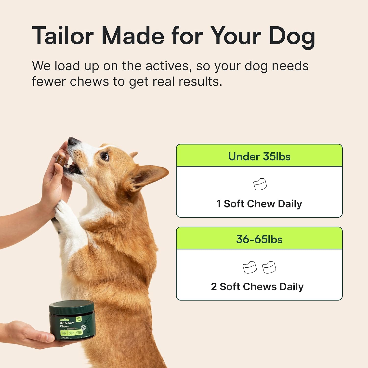 Wuffes hip and joint soft chews for small dog breeds