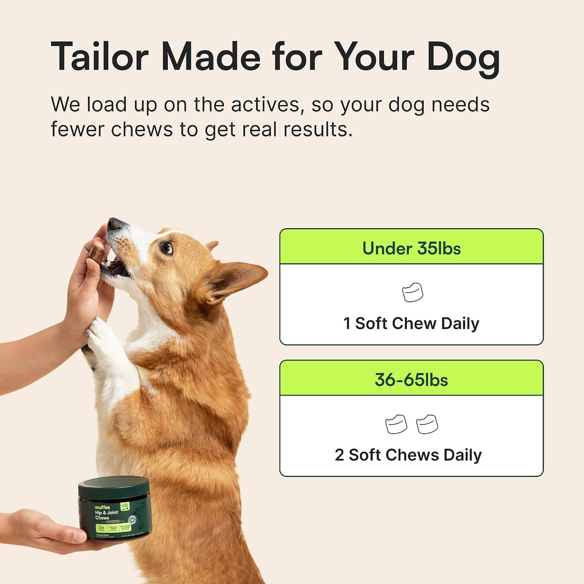 Wuffes hip and joint soft chews for small dog breeds