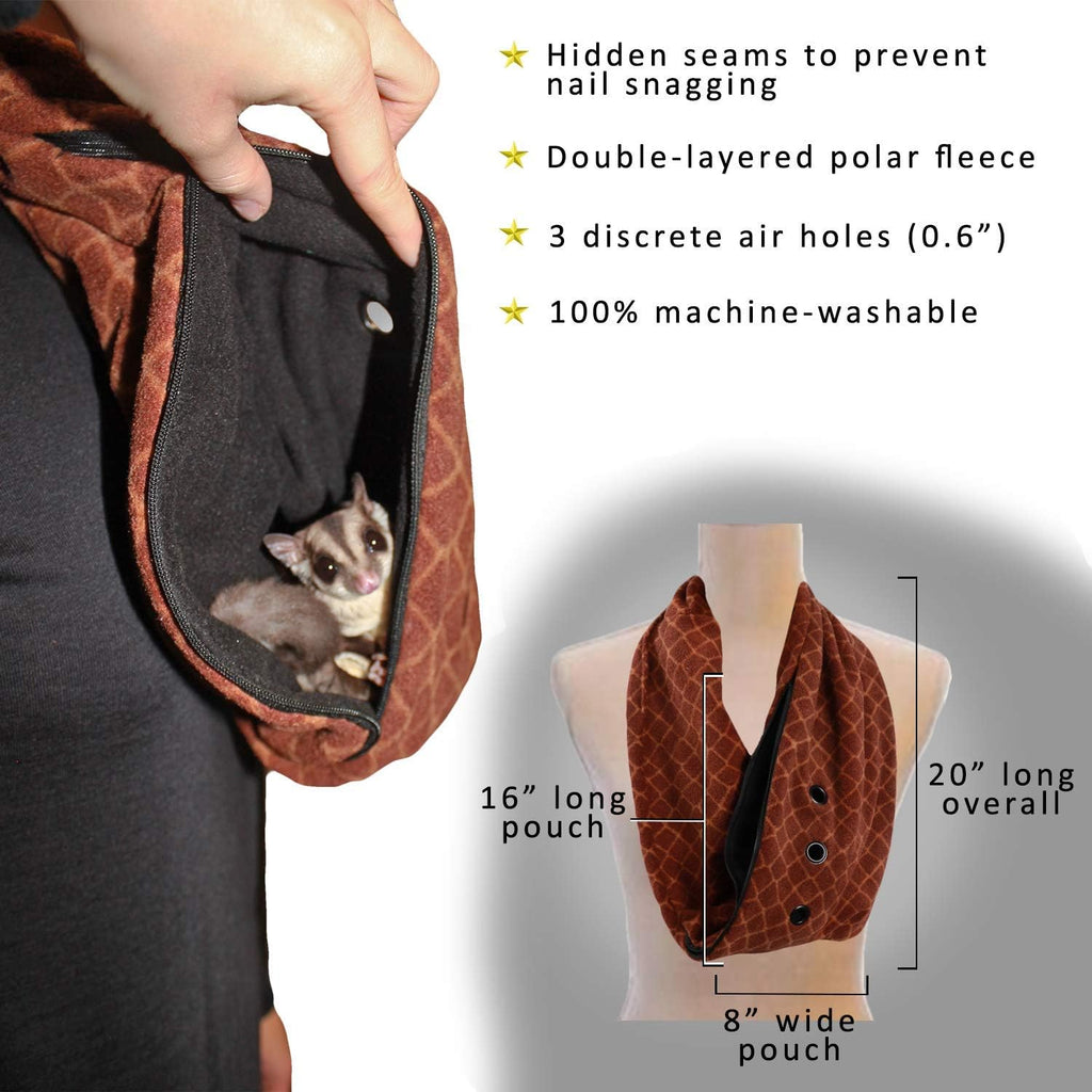 Exotic Nutrition small animal carrier scarf zipper detail