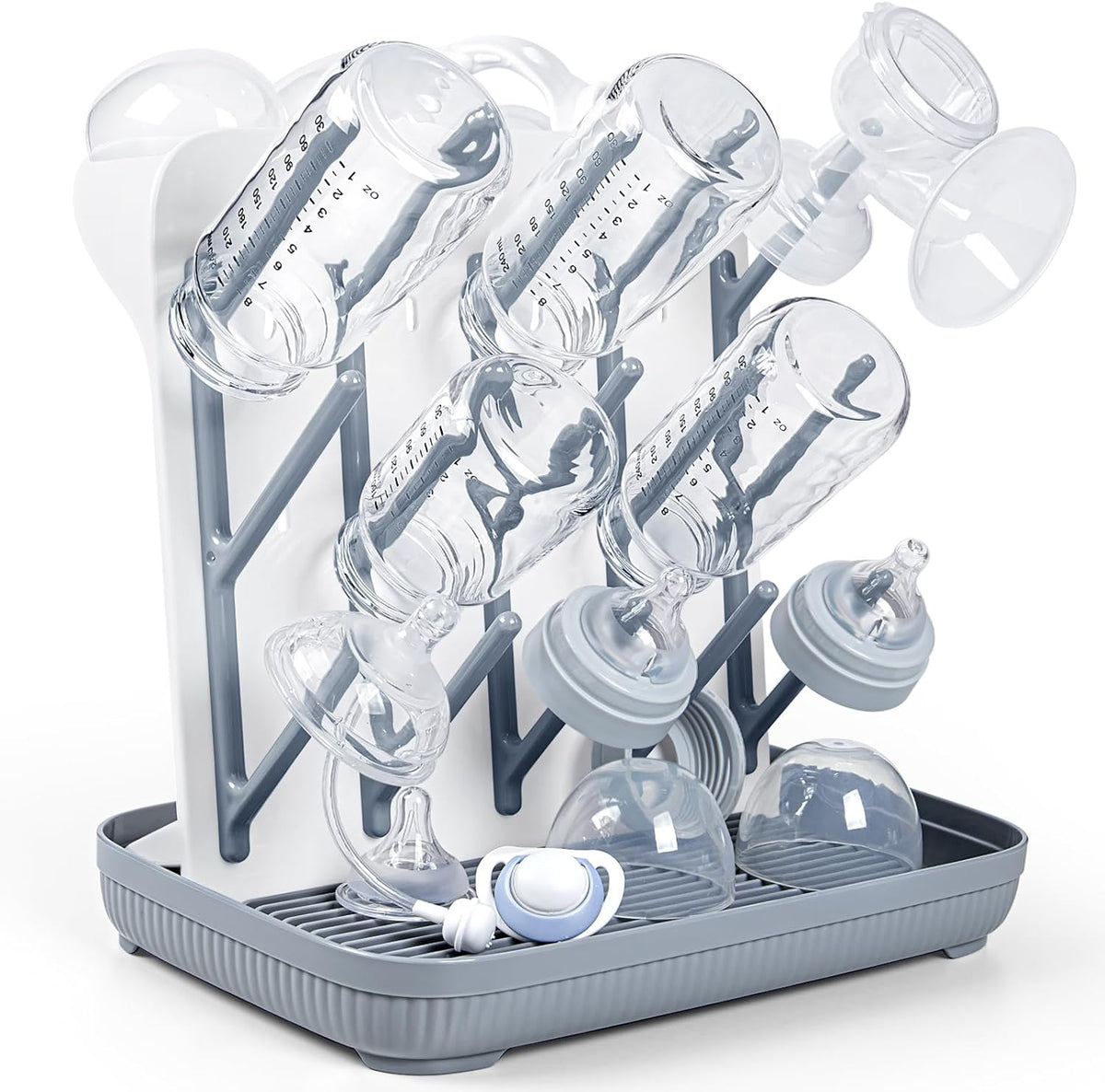 Termichy baby bottle drying rack front view gray color