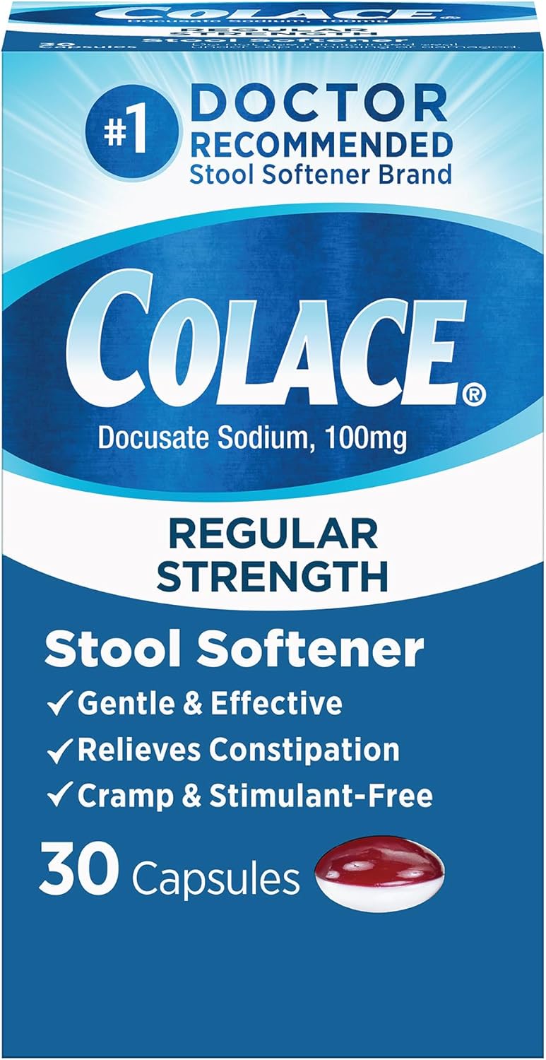 Colace Stool Softener 100 mg, 60 Capsules, Constipation Relief, Docusate Sodium, Gentle Docusate, Stimulant-Free, Regular Strength, #1 Doctor Recommended Stool Softener Brand - Image 11