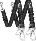 SlowTon Dog Seatbelt, 2 Pack Dog Seat Belt Car Leash Adjustable Elastic Bungee Buffer Heavy Duty Nylon Reflective Pet Safety Tether Connect to Dog Harness for Travel Riding in Vehicle (Daul Clip, B) - Image 1