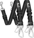 SlowTon Dog Seatbelt, 2 Pack Dog Seat Belt Car Leash Adjustable Elastic Bungee Buffer Heavy Duty Nylon Reflective Pet Safety Tether Connect to Dog Harness for Travel Riding in Vehicle (Daul Clip, B) - Image 1