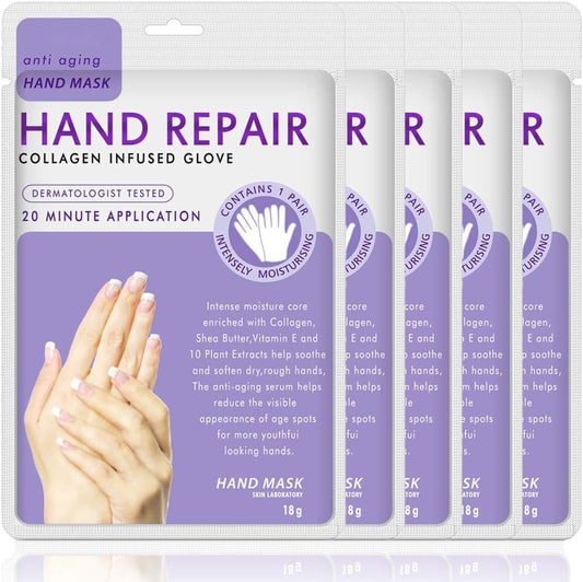 ZZLM Lavender Moisturizing Hand Mask Gloves 5 pack front view