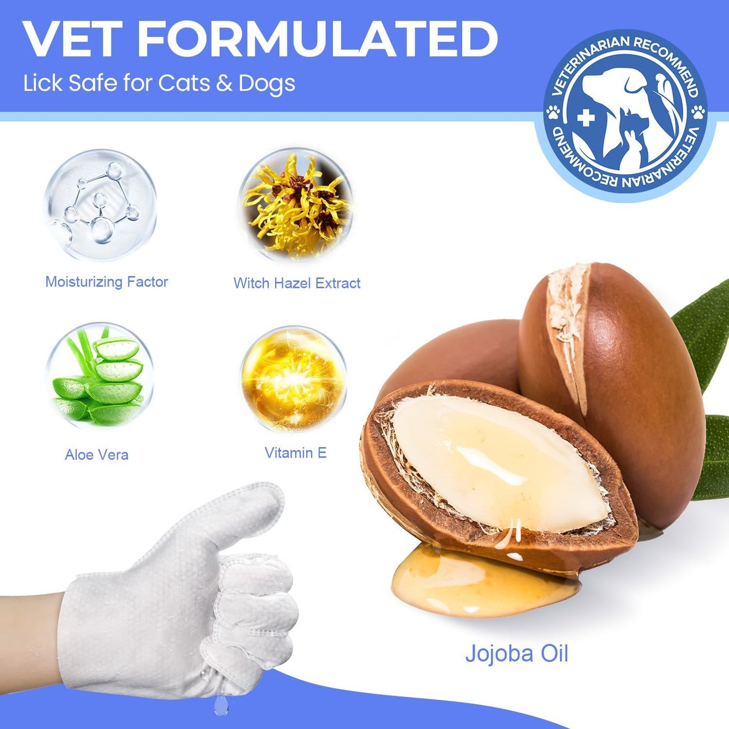 Pupmate waterless grooming wash gloves for sensitive pet skin cleaning