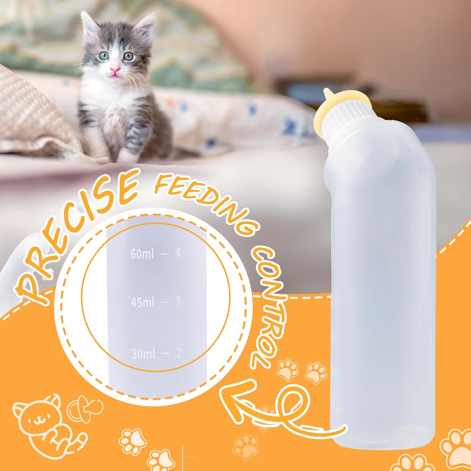 Squeezable pet milk bottle with calibration scale details