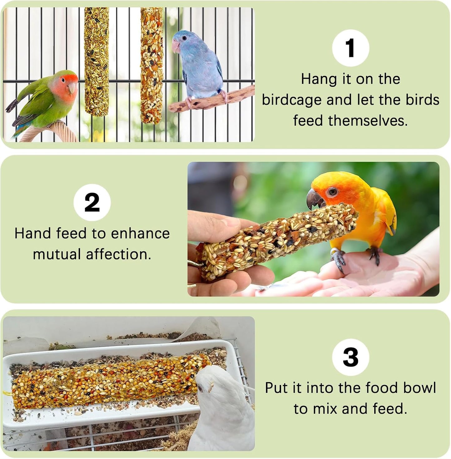 Two pack Fhiny bird snacks for budgies and lovebirds