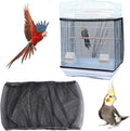 Pusnmi Bird Cage Seed Catcher Black front view showing mesh detail.
