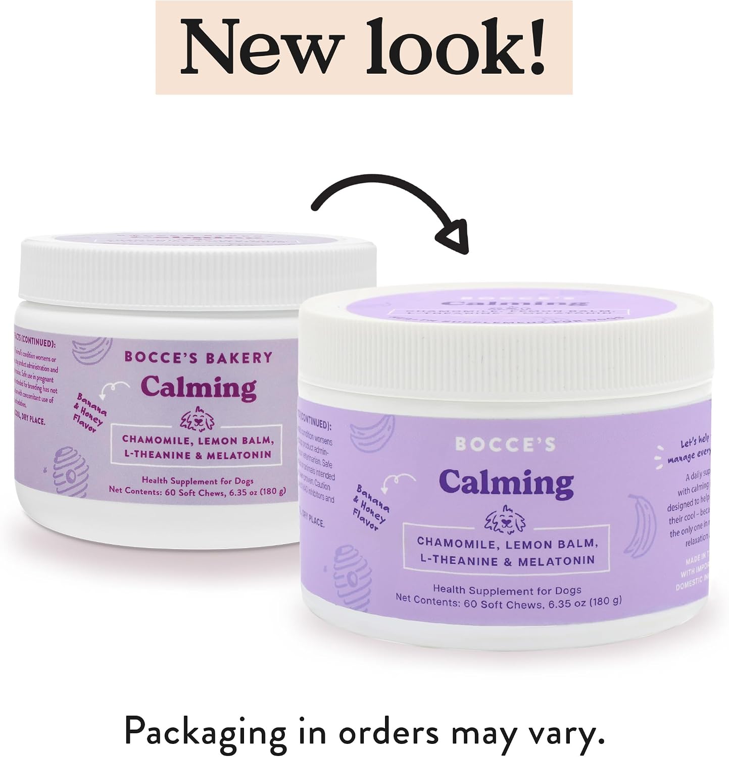 Bocce's Bakery daily calming chews banana and honey flavor for anxiety relief